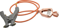 Hubbell Workplace - 19 AWG, 3 Ft., Alligator Clip, Hand Clamp, Grounding Cable with Clamps - Orange, Federal Specification A-A-59466-010 - A1 Tooling