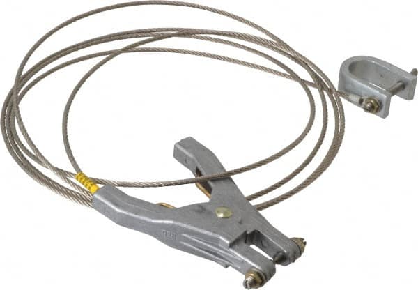 Hubbell Workplace - 19 AWG, 10 Ft., C-Clamp, Hand Clamp, Grounding Cable with Clamps - Noninsulated - A1 Tooling