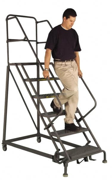 TRI-ARC - 150" 12 Step Ladder - Slope Ladder, 450 Lb Capacity, 120" Platform Height, 34" Base Width x 116" Depth, Perforated Tread - A1 Tooling