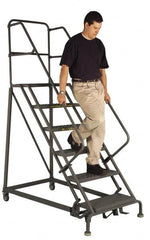 TRI-ARC - 90" 6 Step Ladder - Slope Ladder, 450 Lb Capacity, 60" Platform Height, 34" Base Width x 66" Depth, Perforated Tread - A1 Tooling