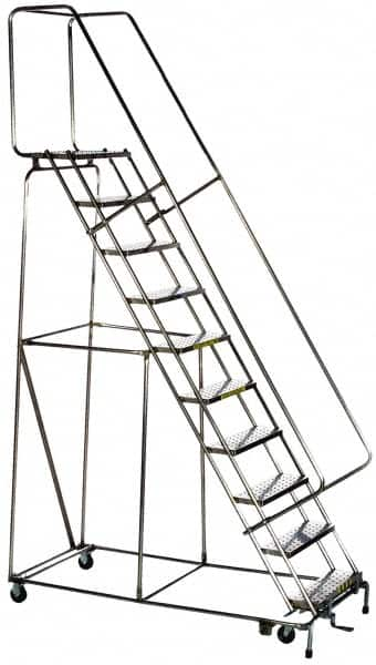 7-Step Ladder: Aluminum, 100″ OAH 34″ Base Width