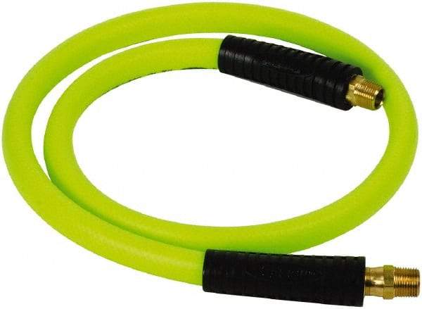 Legacy - 1/2" ID x 0.74" OD 4' Long Lead-In Whip Hose - FNPT x MNPT Swivel Ends, 300 Working psi, 140°, 3/8" Fitting, Green - A1 Tooling