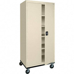 Sandusky Lee - 5 Shelf Mobile Storage Cabinet - Steel, 36" Wide x 24" Deep x 72" High, Putty - A1 Tooling