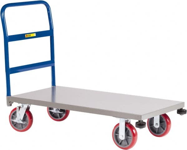 Little Giant - 3,600 Lb Capacity Steel Platform Truck - Steel Deck, 30" OAW, 60" Platform Length, Polyurethane Casters - A1 Tooling