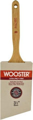 Wooster Brush - 3-1/2" Angled Nylon/Polyester Sash Brush - 3-3/8" Bristle Length, 7.44" Maple Fluted Handle - A1 Tooling