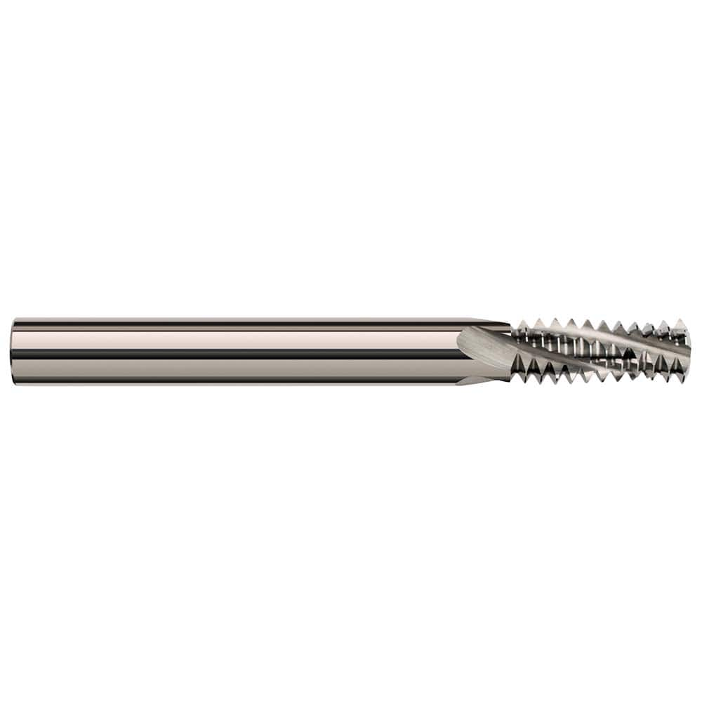 Harvey Tool - 6-32 Internal/External 32 TPI 1/8" Shank 3-Flute Solid Carbide Helical Flute Thread Mill - Exact Industrial Supply