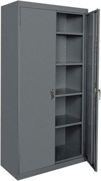 Sandusky Lee - 5 Shelf Locking Storage Cabinet - Steel, 36" Wide x 24" Deep x 72" High, Charcoal Gray - A1 Tooling