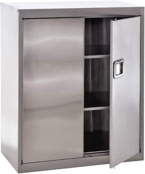 Sandusky Lee - 3 Shelf Locking Storage Cabinet - Stainless Steel, 36" Wide x 18" Deep x 42" High - A1 Tooling