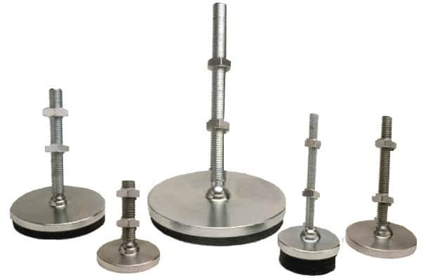 Gibraltar - 3/4-10 Bolt Thread, Studded Pivotal Stud Mount Leveling Pad & Mount - 6,000 Max Lb Capacity, 4" Base Diam - A1 Tooling