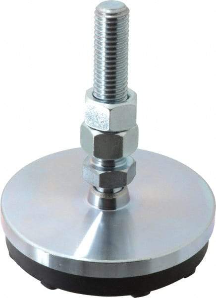 Gibraltar - 5/8-11 Bolt Thread, Studded Pivotal Stud Mount Leveling Pad & Mount - 5,000 Max Lb Capacity, 4" Base Diam - A1 Tooling