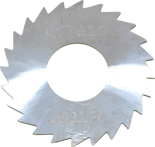 Made in USA - 1-1/4" Diam x 0.0313" Blade Thickness x 1/2" Arbor Hole Diam, 24 Tooth Slitting and Slotting Saw - Arbor Connection, Right Hand, Uncoated, Solid Carbide, Concave Ground - A1 Tooling