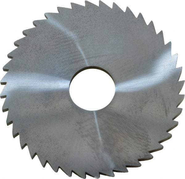 Made in USA - 2" Diam x 1/8" Blade Thickness x 1/2" Arbor Hole Diam, 40 Tooth Slitting and Slotting Saw - Arbor Connection, Right Hand, Uncoated, Solid Carbide, 5° Rake, Concave Ground - A1 Tooling