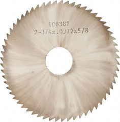 Made in USA - 2-3/4" Diam x 0.0313" Blade Thickness x 5/8" Arbor Hole Diam, 60 Tooth Slitting and Slotting Saw - Arbor Connection, Solid Carbide, Concave Ground - A1 Tooling