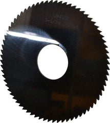 Made in USA - 3-1/2" Diam x 1/16" Blade Thickness x 1" Arbor Hole Diam, 72 Tooth Slitting and Slotting Saw - Arbor Connection, Solid Carbide, Concave Ground - A1 Tooling