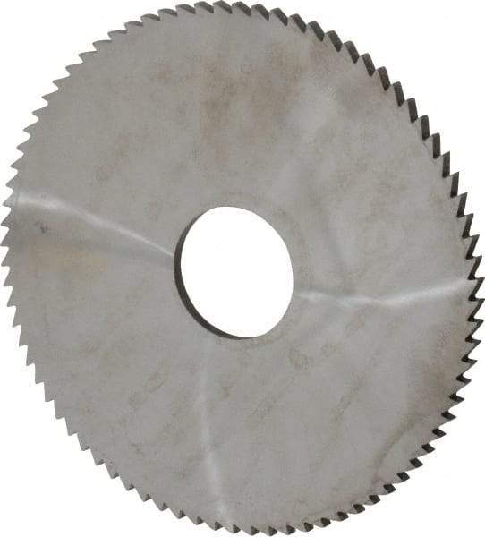 Made in USA - 4" Diam x 1/8" Blade Thickness x 1" Arbor Hole Diam, 80 Tooth Slitting and Slotting Saw - Arbor Connection, Right Hand, Uncoated, Solid Carbide, 5° Rake, Concave Ground - A1 Tooling