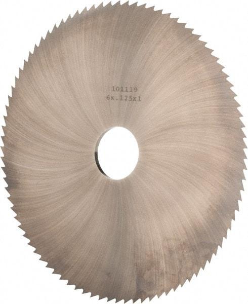 Made in USA - 6" Diam x 1/8" Blade Thickness x 1" Arbor Hole Diam, 120 Tooth Slitting and Slotting Saw - Arbor Connection, Solid Carbide, Concave Ground - A1 Tooling