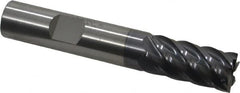 RobbJack - 1/2", 6 Flute, Single End, Solid Carbide, 0.0060 - 0.0090" Corner Radius End Mill - 3" OAL, 40° Helix, Right Hand Flute, 1" LOC, Right Hand Cut - A1 Tooling