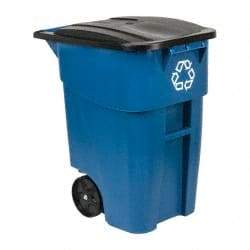 Rubbermaid - 50 Gal Blue Rectangle Recycling Container - Polyethylene, 36-1/2" High x 28-1/2" Long x 23.38" Wide - A1 Tooling