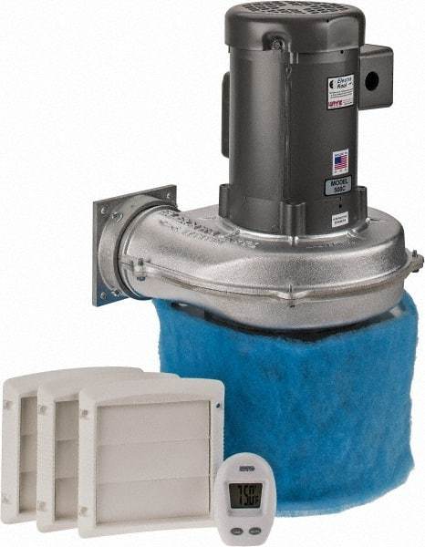 Electra-Kool - 1 Phase, 6/3.7 to 3 Amp, 455 CFM, 3,450 RPM, 200 Cubic Ft. Filtered Enclosure Blower - 2 Inch Inside Width - A1 Tooling