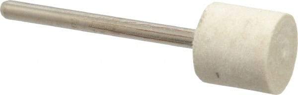 Value Collection - 1/2" Diam, 1/8" Shank Diam, Cylinder Shaped Mounted Bob - Hard Density, 1/2" Head Length, Wool Felt - A1 Tooling