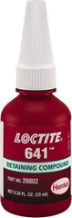 Loctite - 10 mL, Yellow, Low Strength Liquid Retaining Compound - Series 641, 24 hr Full Cure Time - A1 Tooling