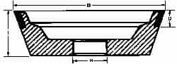 Made in USA - 5" Diam, 1-1/4" Hole Size, 1-3/4" Overall Thickness, 220 Grit, Type 11 Tool & Cutter Grinding Wheel - Very Fine Grade, Diamond - A1 Tooling