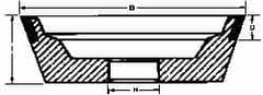 Made in USA - 5" Diam, 1-1/4" Hole Size, 1-3/4" Overall Thickness, 220 Grit, Type 11 Tool & Cutter Grinding Wheel - Very Fine Grade, Diamond - A1 Tooling