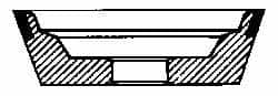 Norton - 3-3/4" Diam, 1-1/4" Hole Size, 1-1/2" Overall Thickness, 120 Grit, Type 11 Tool & Cutter Grinding Wheel - Fine Grade, Diamond, R Hardness, Resinoid Bond - A1 Tooling