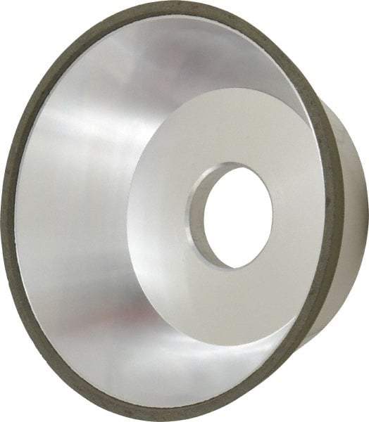 Made in USA - 5" Diam, 1-1/4" Hole Size, 1-3/4" Overall Thickness, 100 Grit, Type 11 Tool & Cutter Grinding Wheel - Fine Grade, Diamond - A1 Tooling