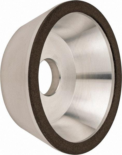 Made in USA - 5" Diam, 1-1/4" Hole Size, 1-3/4" Overall Thickness, 100 Grit, Type 11 Tool & Cutter Grinding Wheel - Fine Grade, Diamond - A1 Tooling