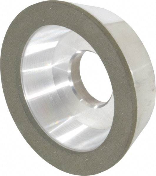 Made in USA - 4" Diam, 1-1/4" Hole Size, 1-1/4" Overall Thickness, 100 Grit, Type 11 Tool & Cutter Grinding Wheel - Fine Grade, Diamond - A1 Tooling