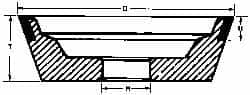 Made in USA - 5" Diam, 1-1/4" Hole Size, 1-3/4" Overall Thickness, 120 Grit, Type 11 Tool & Cutter Grinding Wheel - Fine Grade, CBN - A1 Tooling