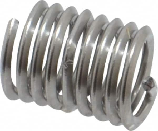 Heli-Coil - Single Insert, #8-32 UNC, 2D, Nitronic 60 Stainless Steel Screw Locking Insert - 8-3/8 Free Coils, 0.328 Inch Overall Length, 0.205 to 0.22 Inch Outside Diameter, with Tang, 18-8 Material Grade - Exact Industrial Supply