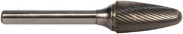 M.A. Ford - 5/8" Cut Diam, 1/4" Shank Diam, Tree with Radius Head Double Cut Burr - Carbide, Radius End, 1" LOC, 3" OAL - A1 Tooling