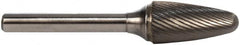 M.A. Ford - 5/8" Cut Diam, 1/4" Shank Diam, Tree with Radius Head Double Cut Burr - Carbide, Radius End, 1" LOC, 3" OAL - A1 Tooling