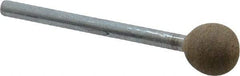 Cratex - 3/8" Head Diam, B122, Ball End, Mounted Point - Medium Grade, 80 Grit - A1 Tooling