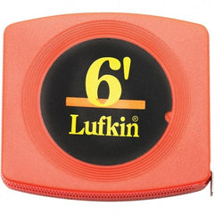 Lufkin - 6' x 1/4" Yellow Steel Blade Tape Measure - 1/16" Graduation, Inch Graduation Style, Black Vinyl Clad Steel Case - A1 Tooling