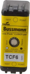 Cooper Bussmann - 300 VDC, 600 VAC, 6 Amp, Time Delay General Purpose Fuse - Plug-in Mount, 2-7/64" OAL, 100 at DC, 200 (CSA RMS), 300 (UL RMS) kA Rating - A1 Tooling