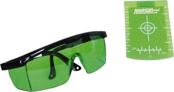 Johnson Level & Tool - Laser Level Magnetic Target and Enhancement Glasses - Use With Green Beam Lasers - A1 Tooling