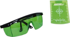 Johnson Level & Tool - Laser Level Magnetic Target and Enhancement Glasses - Use With Green Beam Lasers - A1 Tooling