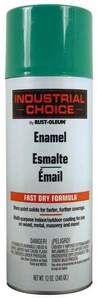 Rust-Oleum - Safety Green, Enamel Spray Paint - 8 to 12 Sq Ft per Can, 12 oz Container - A1 Tooling