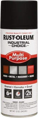 Rust-Oleum - Black, Flat, Enamel Spray Paint - 8 to 12 Sq Ft per Can, 16 oz Container, Use on Drums, Equipment & Color Coding, Furniture, Ladders, Lockers, Motors, Stenciling, Tools - A1 Tooling