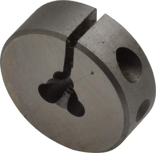 Made in USA - #6-32 UNC Thread, 1" Outside Diam High Speed Steel Round Die - 3/8" Thick, Right Hand Thread, Adjustable - Exact Industrial Supply