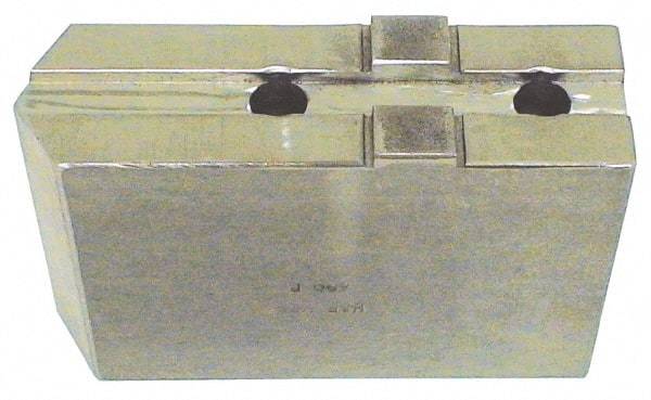 H & R Manufacturing - 6" Chuck Capacity, Tongue & Groove Attachment, Square Soft Lathe Chuck Jaw - Steel, 1-1/2" Btw Mount Hole Ctrs, 3-3/16" Long x 1-1/4" Wide x 1-5/8" High, 5/16" Groove - A1 Tooling