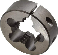 Made in USA - 3/4-10 UNC Thread, 1-1/2" Outside Diam High Speed Steel Round Die - 1/2" Thick, Right Hand Thread, Adjustable - Exact Industrial Supply