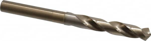 Chicago-Latrobe - 35/64" Drill, 118° Point, Cobalt Silver Deming & Reduced Shank Drill Bit - Oxide/Gold Finish, 6" OAL, Straight Shank, 3-1/8" Flute Length, Right Hand Cut, Split Point, Spiral Flute, Regular Spiral - A1 Tooling