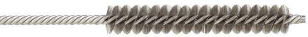 Made in USA - 1/4" Diam Helical Stainless Steel Tube Brush - Double Spiral, 0.005" Filament Diam, 1-1/2" Brush Length, 4" OAL, 0.091" Diam Stainless Steel Shank - A1 Tooling