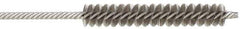 Made in USA - 1/4" Diam Helical Stainless Steel Tube Brush - Double Spiral, 0.005" Filament Diam, 1-1/2" Brush Length, 4" OAL, 0.091" Diam Stainless Steel Shank - A1 Tooling