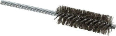 Made in USA - 7/8" Diam Helical Stainless Steel Tube Brush - Double Spiral, 0.006" Filament Diam, 2-1/2" Brush Length, 5-1/2" OAL, 0.237" Diam Galvanized Steel Shank - A1 Tooling