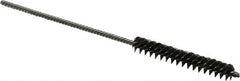 Made in USA - 1/4" Diam Helical Steel Tube Brush - Double Spiral, 0.005" Filament Diam, 1-1/2" Brush Length, 4" OAL, 0.091" Diam Stainless Steel Shank - A1 Tooling